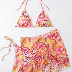 SHIEN Floral Print Coverup Skirt